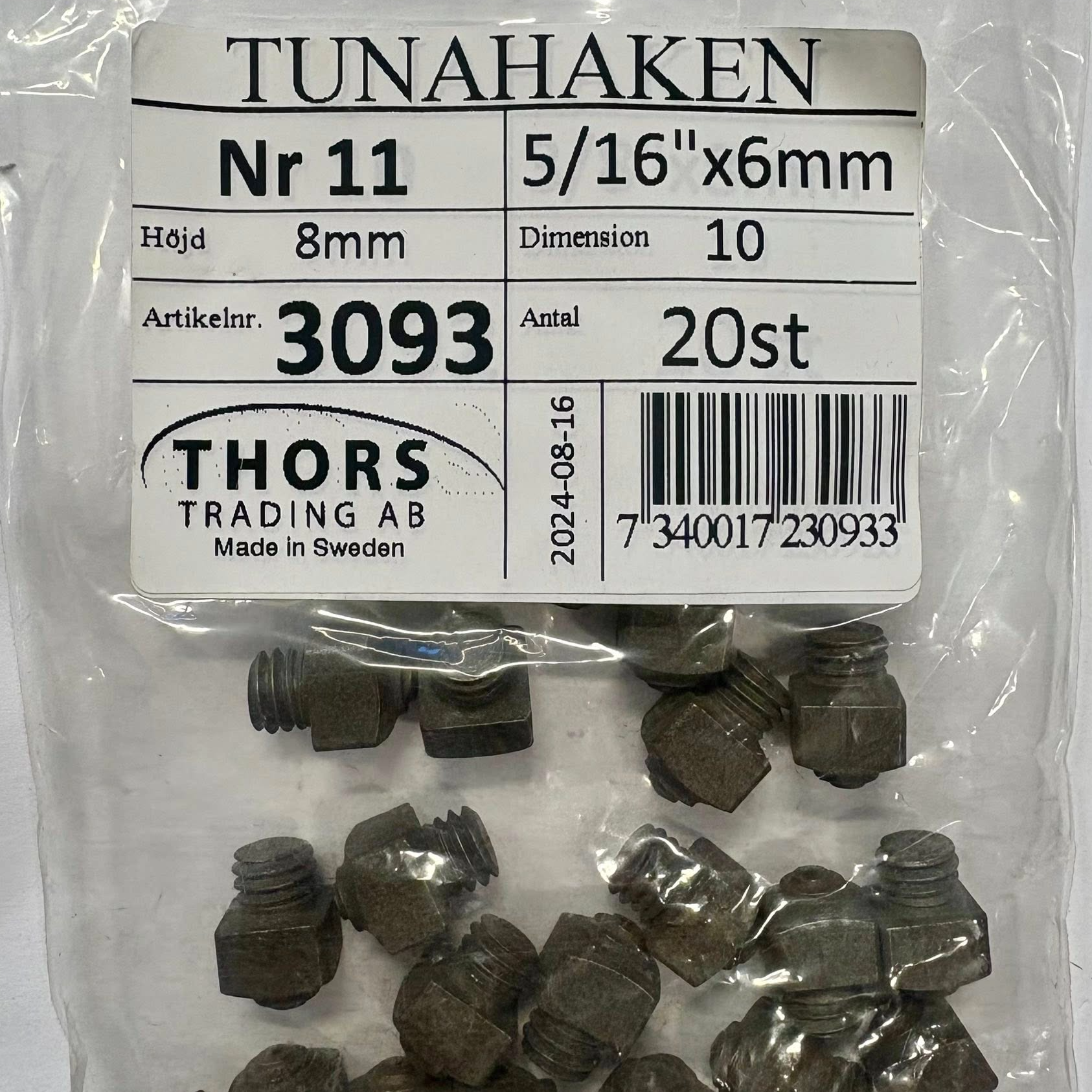 Isbrodd nr 11 20-pack 5/16