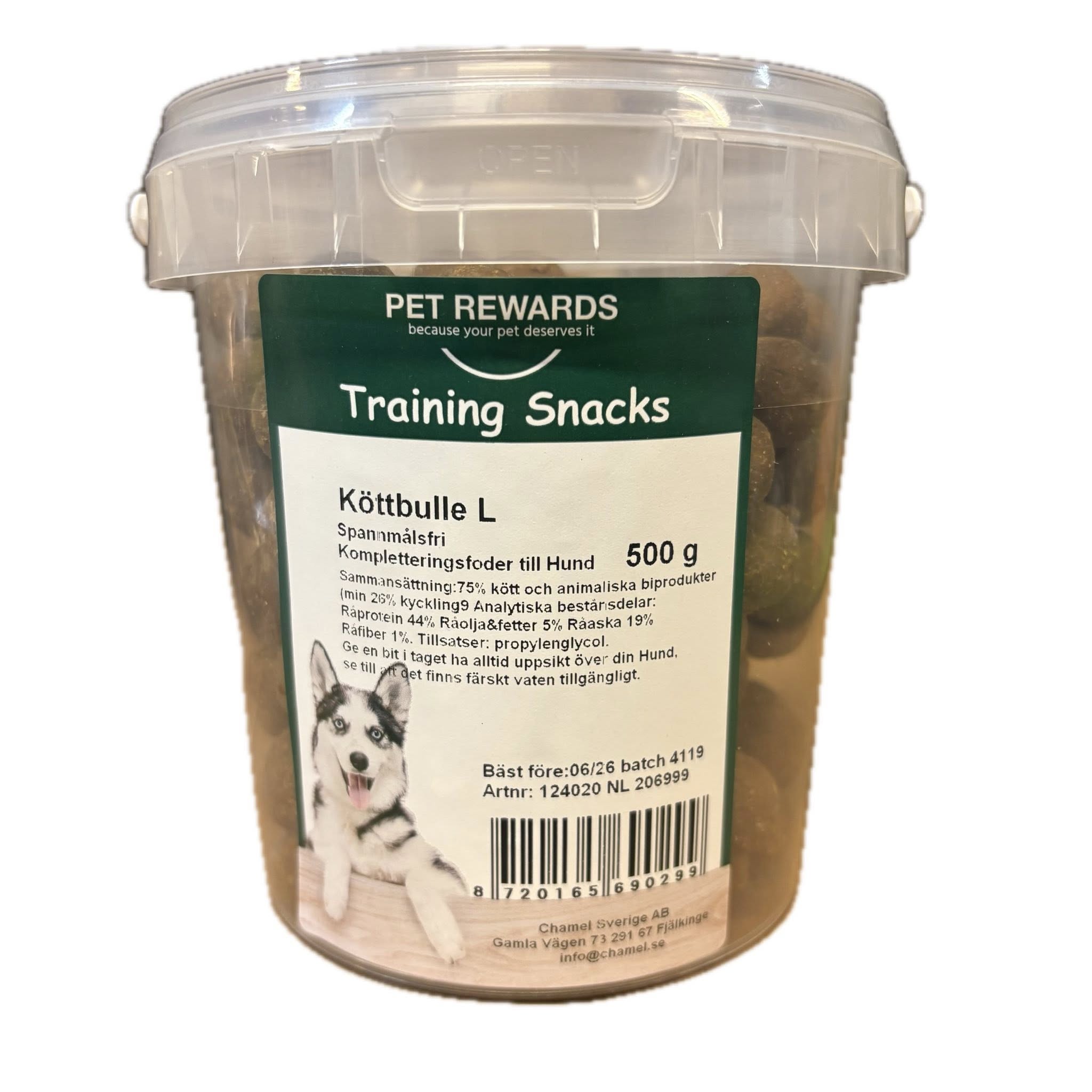 HUNDTUGG KÖTTBULLE L 500gr